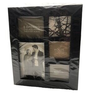 Pinnacle Tabletop Photo Album‎ Black Collage Frame 152 Pockets 4x6 Pictures New